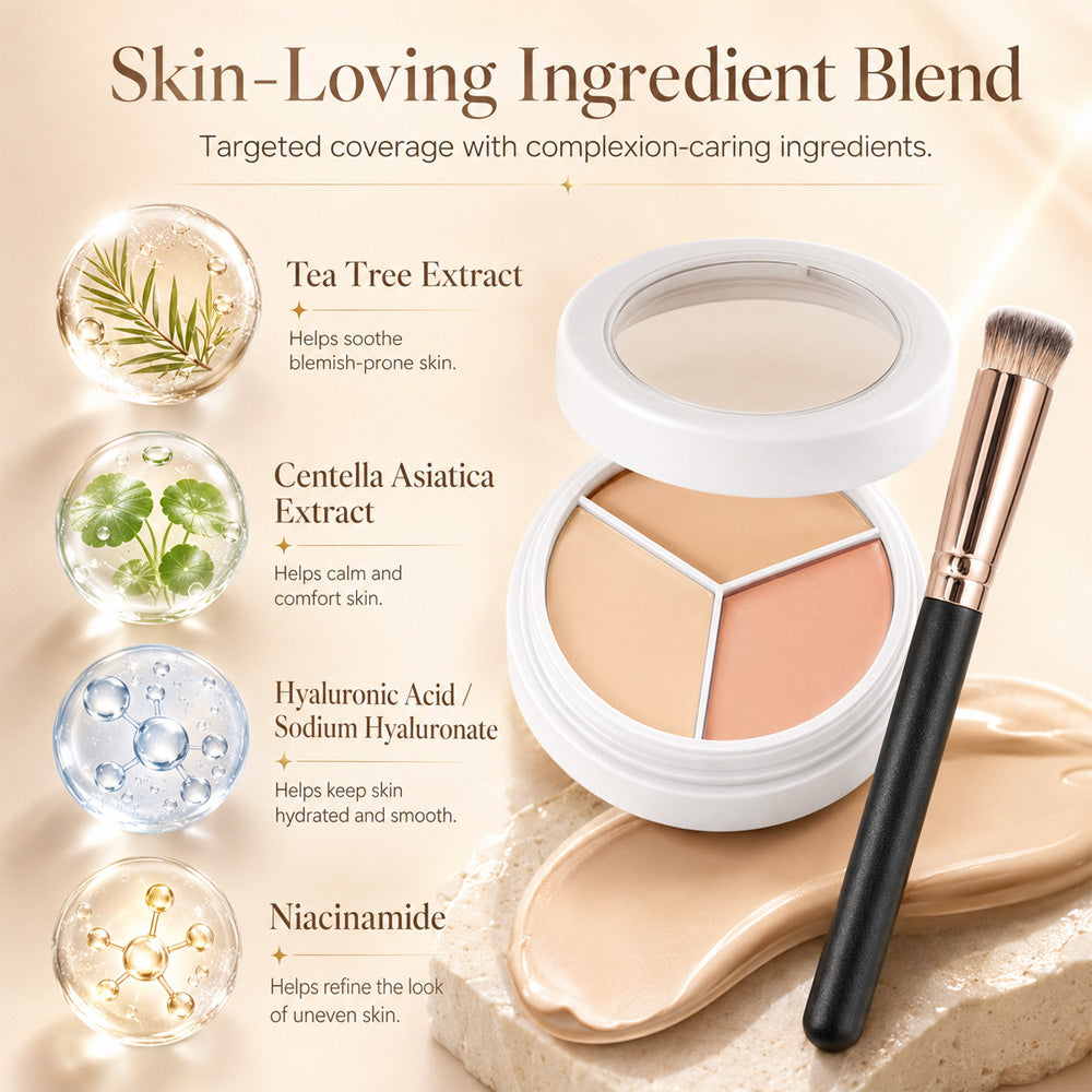 3-Color Full Coverage Concealer | Hydrating Coverage That Looks Like Skin