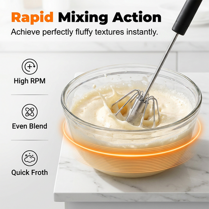 🧑🏻‍🍳Stainless Steel Semi-Automatic Hand Egg Beater✨