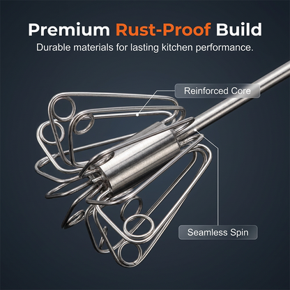 🧑🏻‍🍳Stainless Steel Semi-Automatic Hand Egg Beater✨