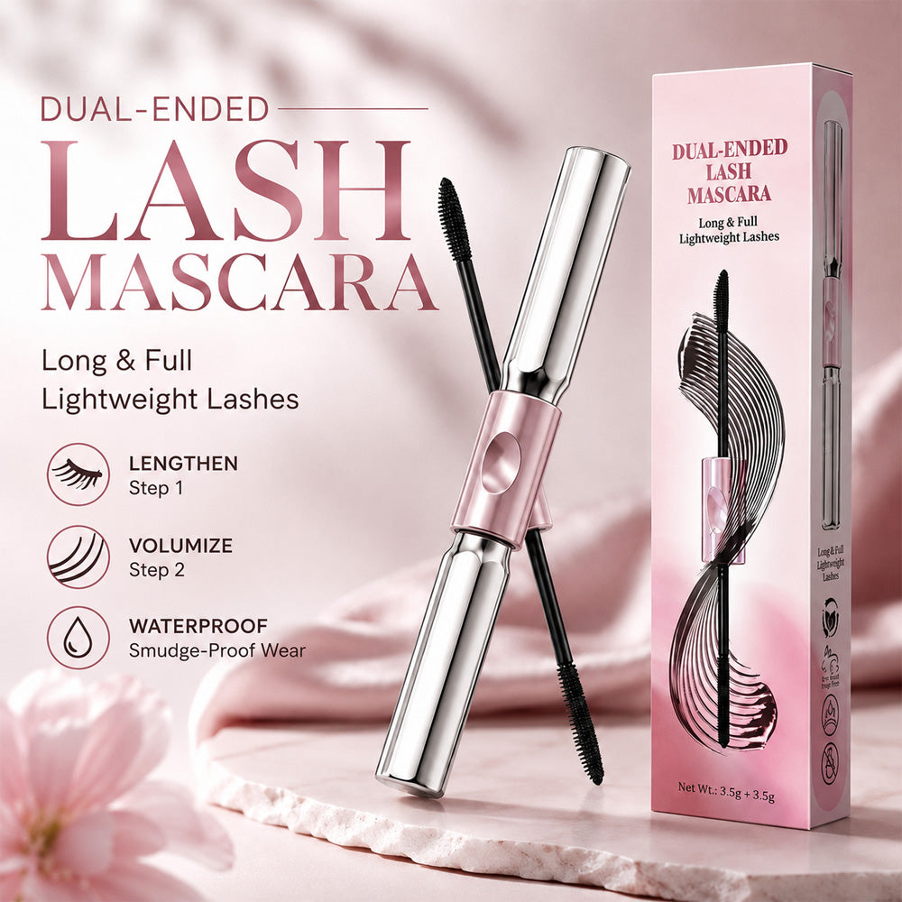 ✨🤩Dual-Ended Waterproof Mascara for Volume, Length & Curl 👁️— Clump-Free Fuller, Longer Lashes in 2 Easy Steps