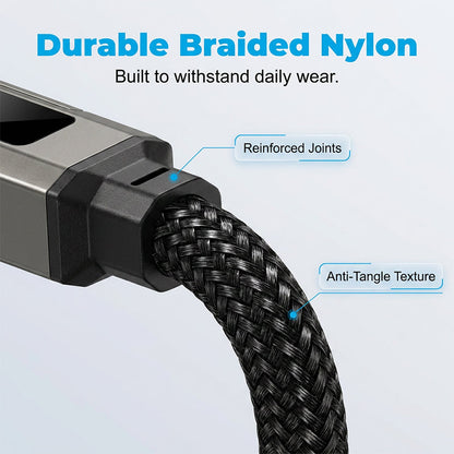 🔋4-in-1 Digital Display Keychain Charging Cable