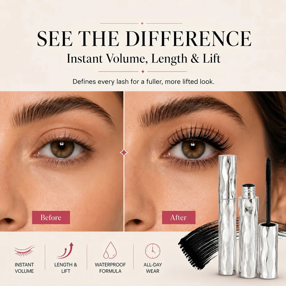 🤩Waterproof Fibre Mascara🌟🌟 – Volume & Length without Clumping for Dramatic Moments