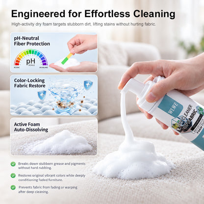 ⚡2026 BESTSELLER🥳 Powerful Foam Cleaner for Fabrics – 30s Stain Removal, 99% Bacteria Killed & Easy to Use. Deep Cleans Without Harsh Scrubbing – Stock Up & Save Today!