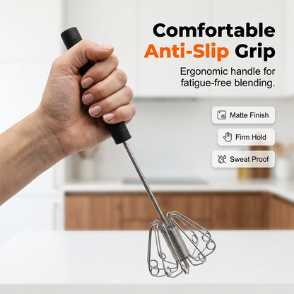 🧑🏻‍🍳Stainless Steel Semi-Automatic Hand Egg Beater✨