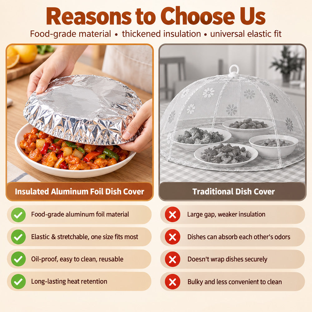 🔥2026 MUST-HAVE🥳 Reusable Food Covers🍽️ – Keep Food Fresh & Warm, Help Keep Flies & Dust Away. Fits All Kinds of Containers – Stock Up & Save Today!