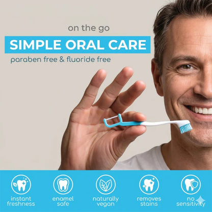 🦷Instant Fresh Mini Toothbrush & Floss🪥 – No Water, No Awkward Breath