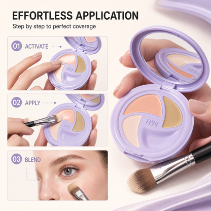 ✨3-Color Full Coverage Concealer Palette – Covers Dark Circles, Acne Marks, Fine Lines & Age Spots
