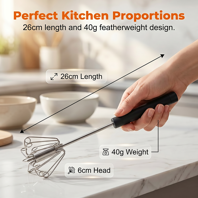 🧑🏻‍🍳Stainless Steel Semi-Automatic Hand Egg Beater✨