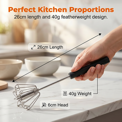 🧑🏻‍🍳Stainless Steel Semi-Automatic Hand Egg Beater✨