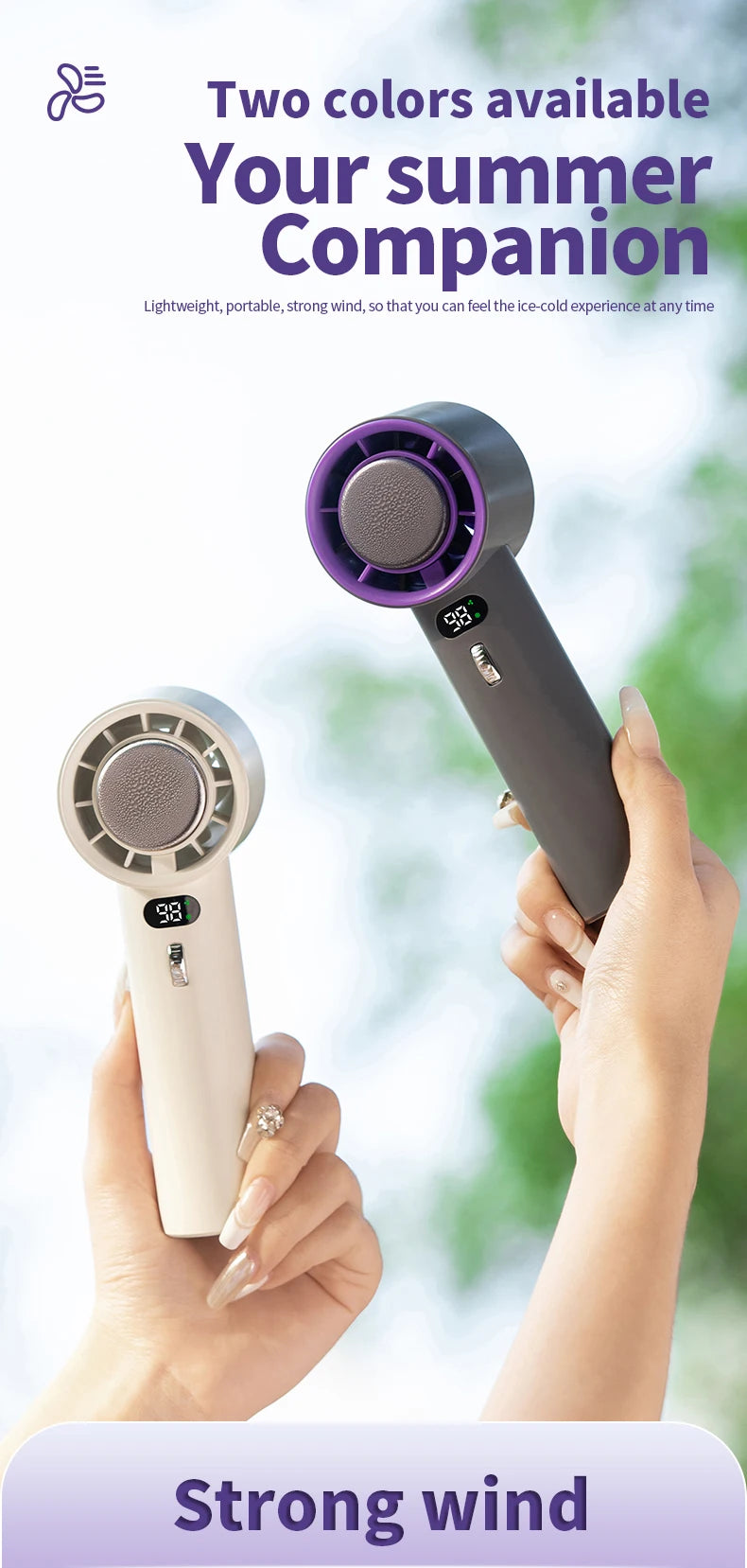 🌬️❄️Portable Handheld Fan🍃, USB Rechargeable Cooling Fan, Adjustable Fan for Home Office School Travel